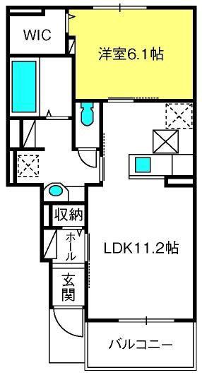 クリーンハイム(1LDK/1階)の間取り写真