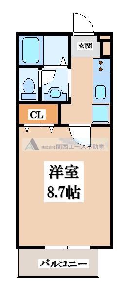 グランシャリオA(1K/1階)の間取り写真