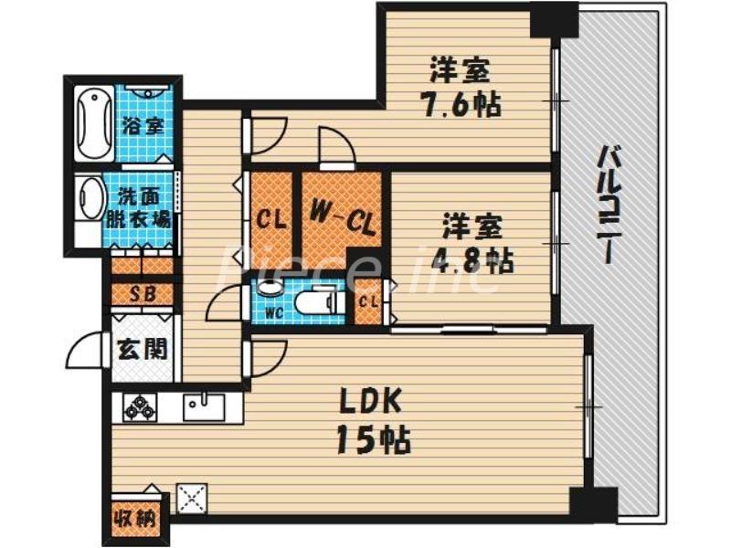 ザセントラルマークタワー(2LDK/26階)の間取り写真