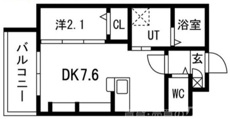 シーエムサンク(1DK/1階)の間取り写真