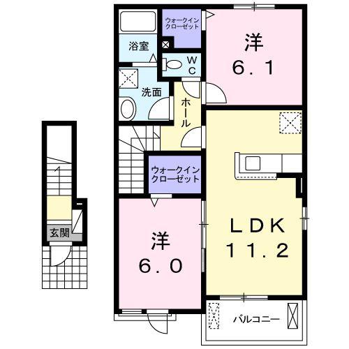 プルミエール II(2LDK/2階)の間取り写真
