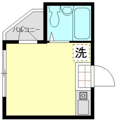 オリンピア亀戸(ワンルーム/2階)の間取り写真