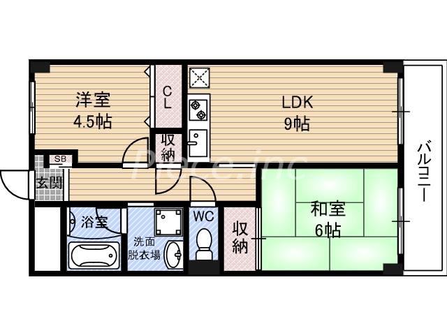 ブルームコートⅠ(2LDK/5階)の間取り写真