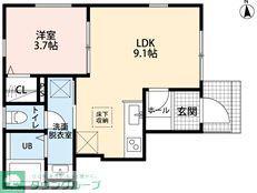 リーブルファイン船橋芝山(1LDK/1階)の間取り写真