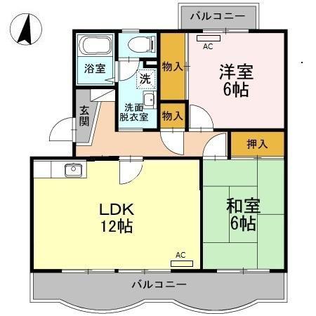 メゾンラフィネ(2LDK/1階)の間取り写真