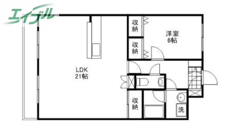 はるなガーデン(1LDK/11階)の間取り写真