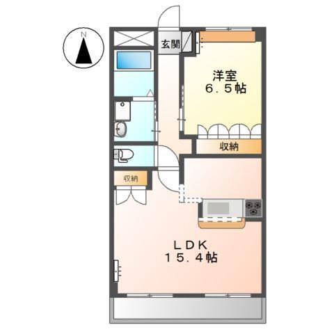 グリーンハイム(1LDK/5階)の間取り写真
