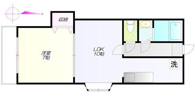 ウインベル巣鴨(1LDK/2階)の間取り写真