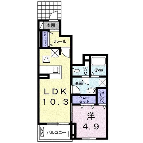 フェリス(1LDK/1階)の間取り写真
