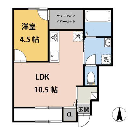 セラータ(1LDK/1階)の間取り写真