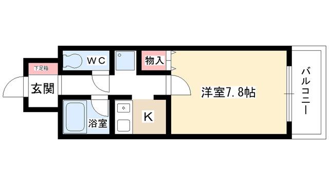 UNAX8(1K/4階)の間取り写真