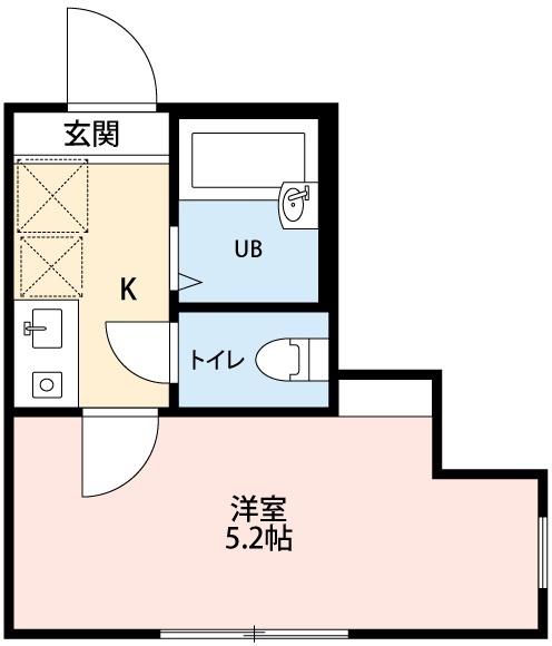 サンシャイン藤沢(1K/2階)の間取り写真