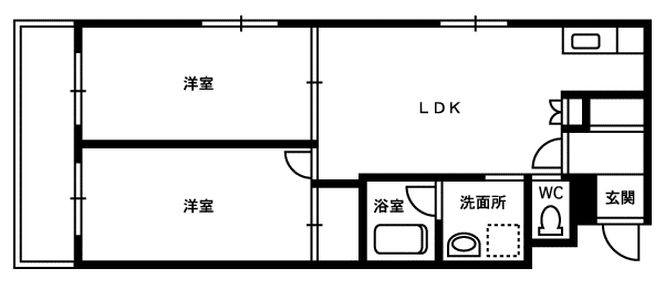 ファミーユS弐番館(2LDK/2階)の間取り写真