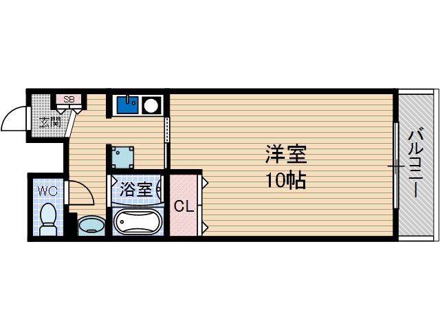 プライム青葉丘(1K/5階)の間取り写真