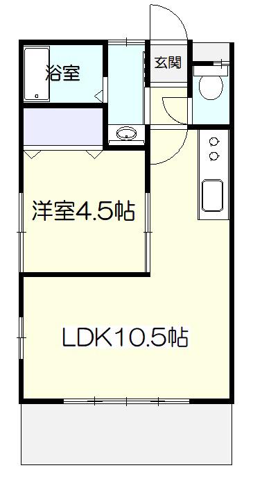 SKハイツ(1LDK/1階)の間取り写真