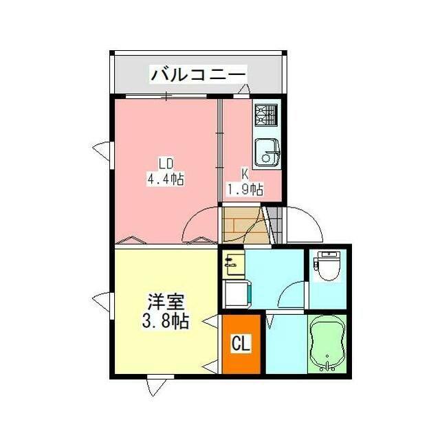 AQUE8(2K/3階)の間取り写真