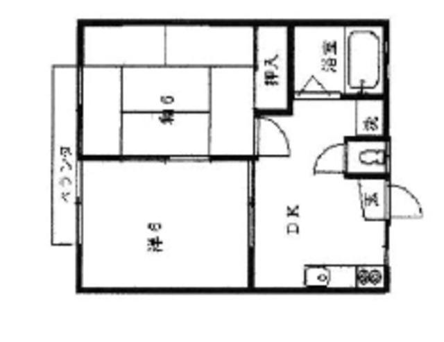 ハイツヤヨII(2DK/1階)の間取り写真