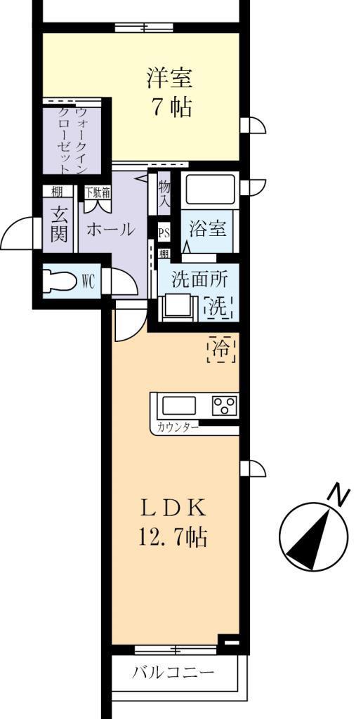 エトランドル(1LDK/2階)の間取り写真