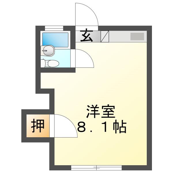 ヴィレッタ東広島弐番館(ワンルーム/1階)の間取り写真