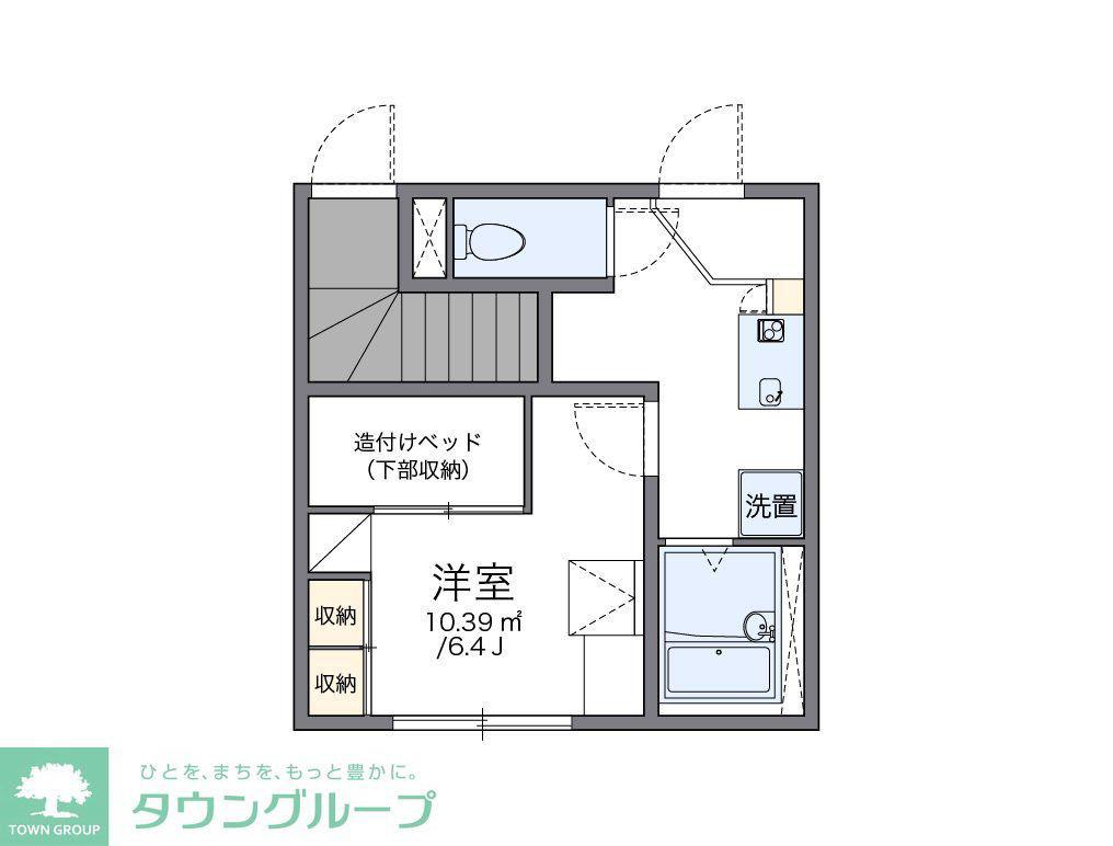 レオパレスプラド岩塚(1K/1階)の間取り写真