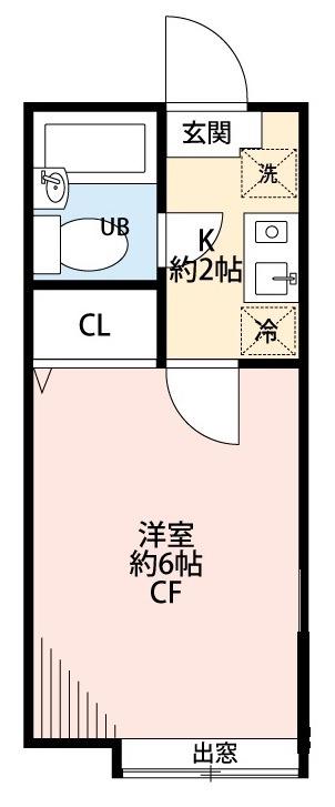 ヒルトップ馬橋(1K/1階)の間取り写真