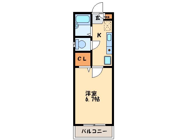 シェーモア吉塚(1K/3階)の間取り写真
