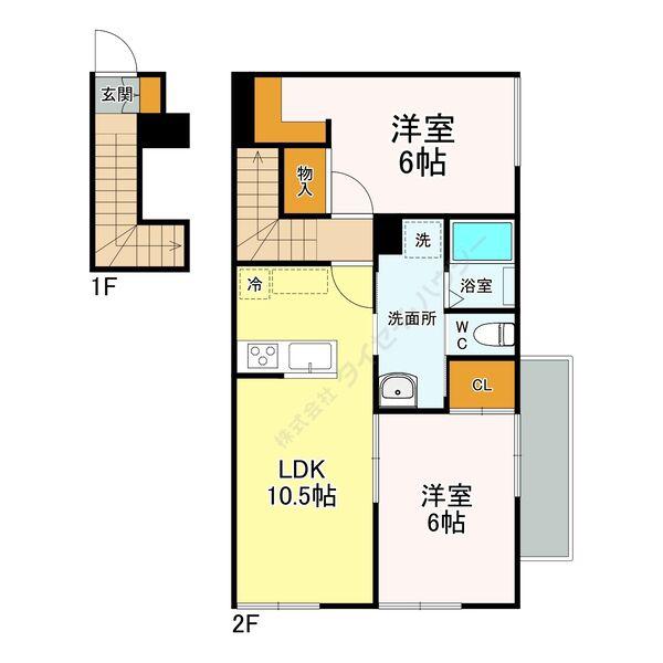 GREEN NEST(2LDK/2階)の間取り写真