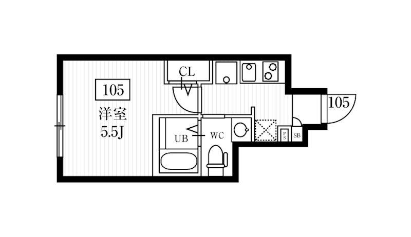 ミハス西永福(1K/1階)の間取り写真