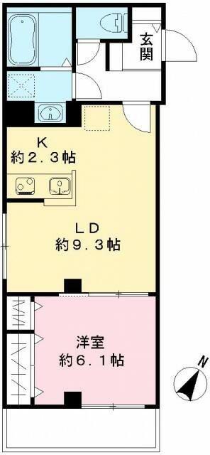 ダイヤモンドバレー(1LDK/2階)の間取り写真