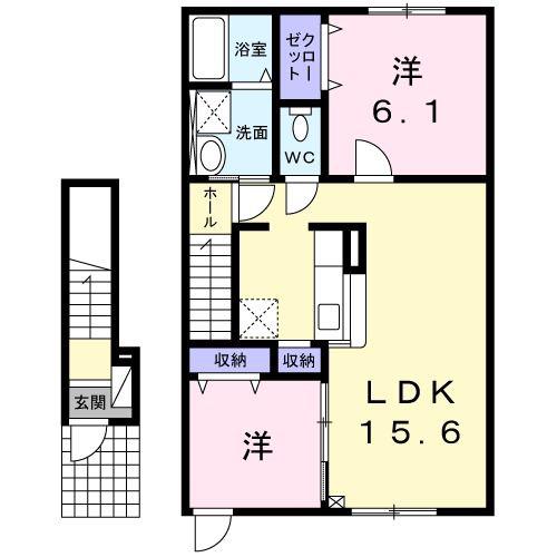 フィオーレ(2LDK/2階)の間取り写真