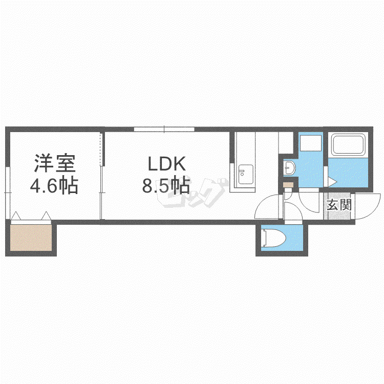 アイプラス平岸(1LDK/2階)の間取り写真