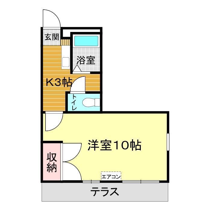 パレス長府(1K/1階)の間取り写真
