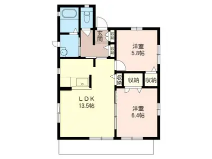 ボヌール本郷台 積水ハウス・シャーメゾン(2LDK/1階)の間取り写真