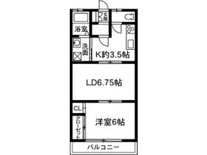 HOUSE CHAMOMILE (1LDK/2階)の間取り写真