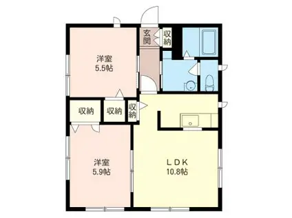 エトワールハイムC(2LDK/1階)の間取り写真