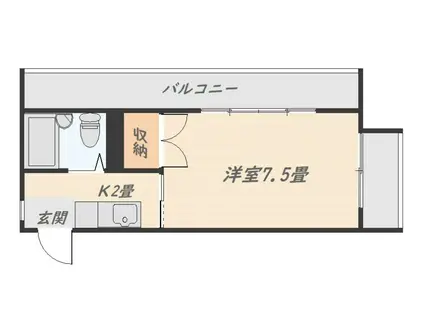 肥後ビル(1K/3階)の間取り写真