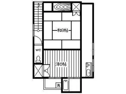 ＪＲ日豊本線 延岡駅 徒歩23分 3階建 築46年(2K/3階)の間取り写真