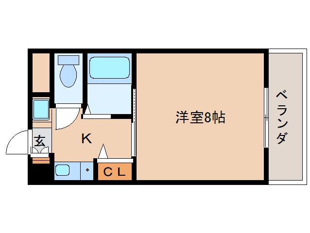 オーキッドあやめ池(1K/1階)の間取り写真