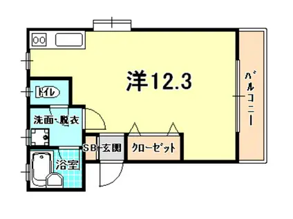 エトワール寺田(ワンルーム/1階)の間取り写真