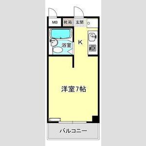 ウイングス北平野(1K/4階)の間取り写真