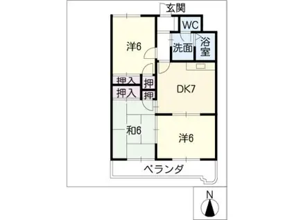 野田マンション(3DK/3階)の間取り写真