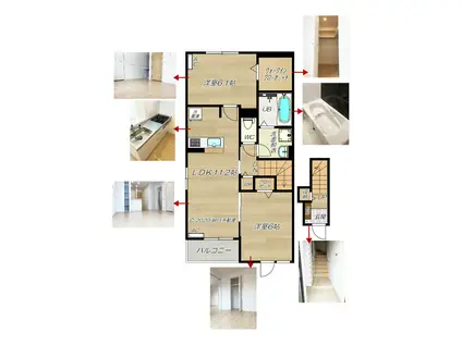 サン フラワー II(2LDK/2階)の間取り写真