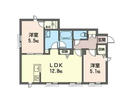 シャーメゾンサクラ(2LDK/1階)の間取り写真