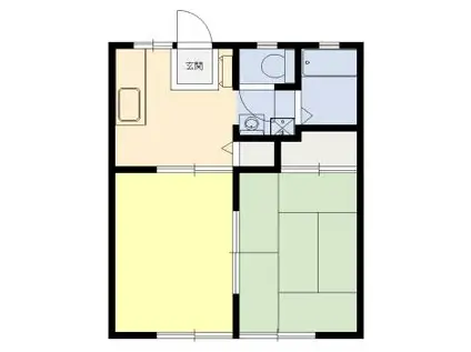 ハイツヒルトップ(2K/2階)の間取り写真