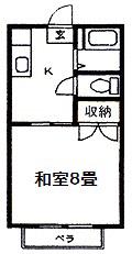 和山ハイツ(1K/2階)の間取り写真