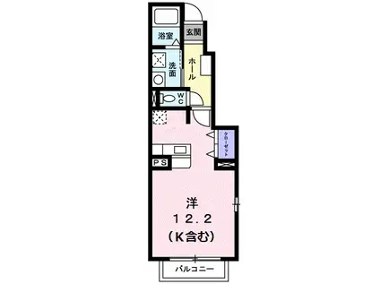 ジョリメゾン桜木 B(ワンルーム/1階)の間取り写真