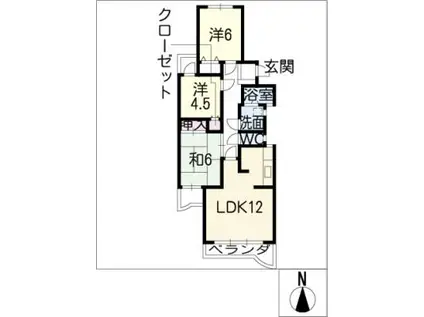 セゾンよもぎ台(3LDK/2階)の間取り写真
