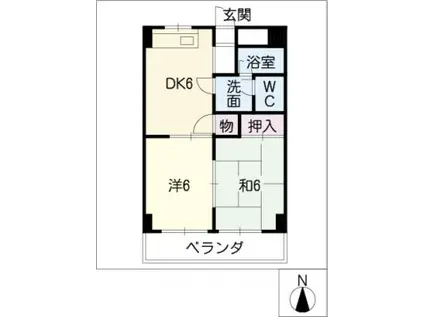 ファミーユ千代田(2DK/4階)の間取り写真