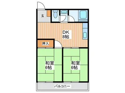 橋爪ビル(2DK/2階)の間取り写真