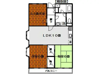 クレストヒル(3LDK/3階)の間取り写真